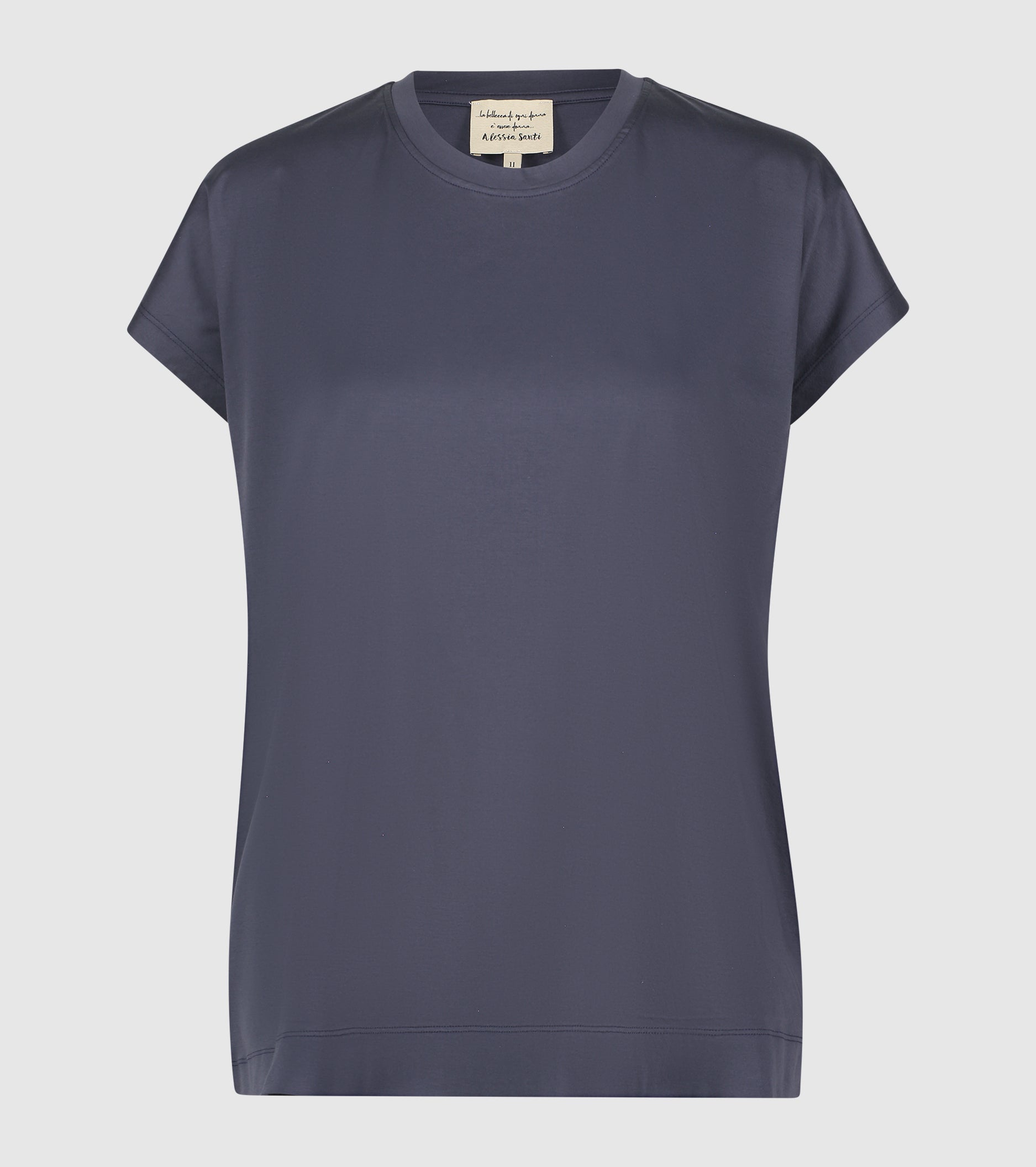 T-shirt girocollo in jersey blu