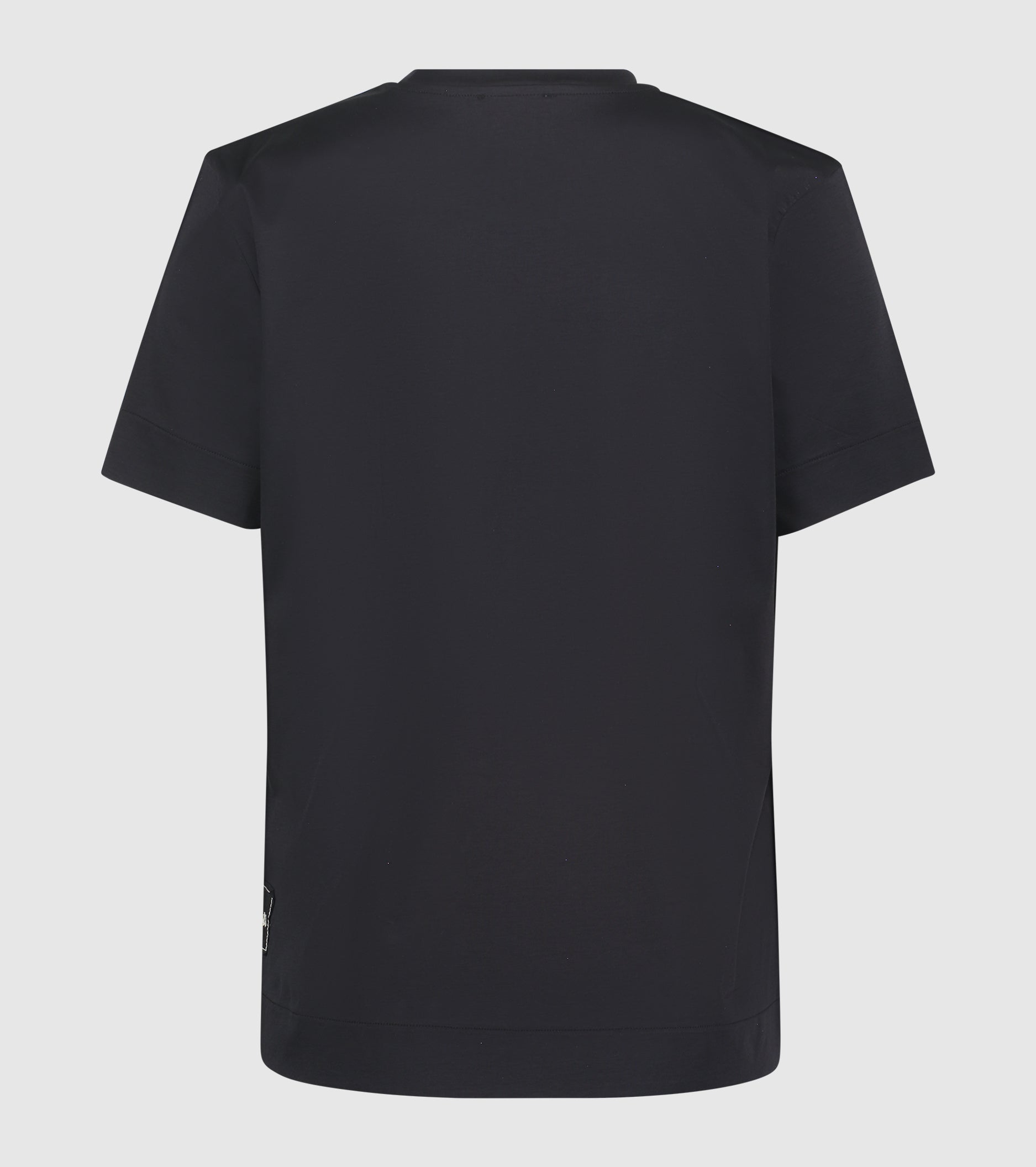 T-shirt girocollo con patch logata nero