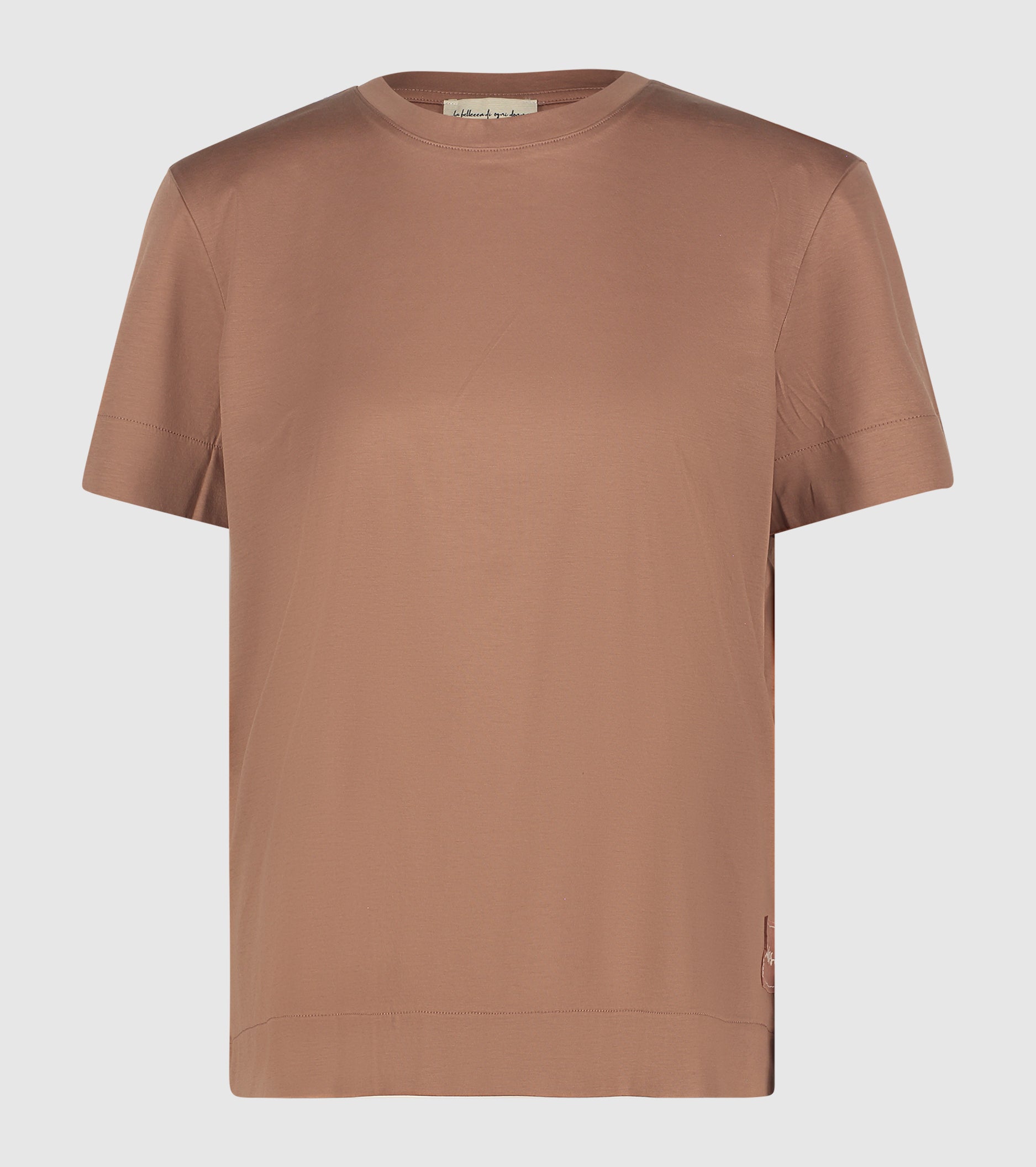 T-shirt girocollo con patch logata spezia